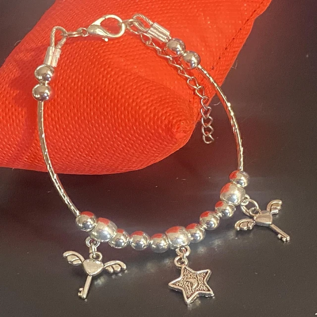 Bracciale tipo pandora da donna con charms argento braccialetto ciondoli di