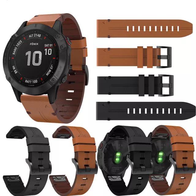 Para Garmin Fenix 3/3HR correa de reloj inteligente de cuero 26mm