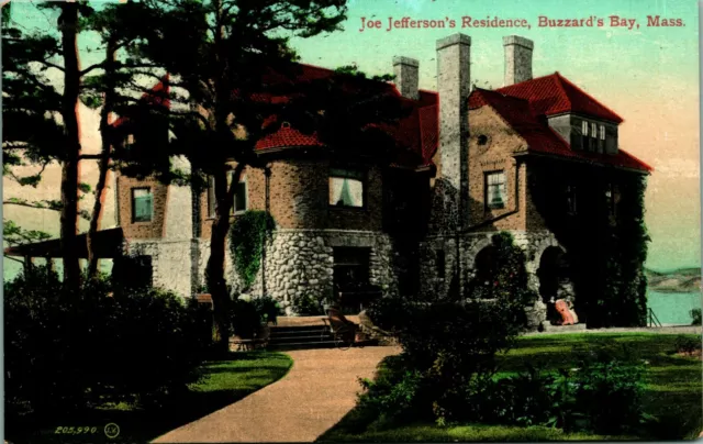 Joe Jefferson Residence Buzzard Bay Massachusetts MA UNP Unused DB Postcard C3