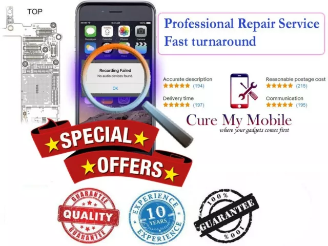 iPhone 7,7 plus No Audio Sound IC Loudspeaker mic boot Loop Repair Service