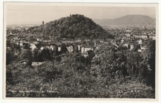 Graz, Rosenhain , Blick auf den Schloßberg, alte Foto AK 1934 gel.