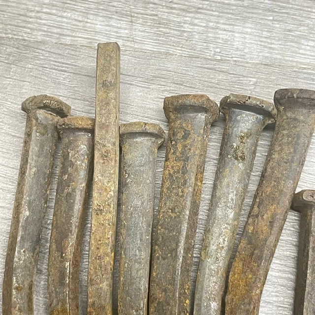Lot of Antique Old Square Nails Hardware longest 5" long 3