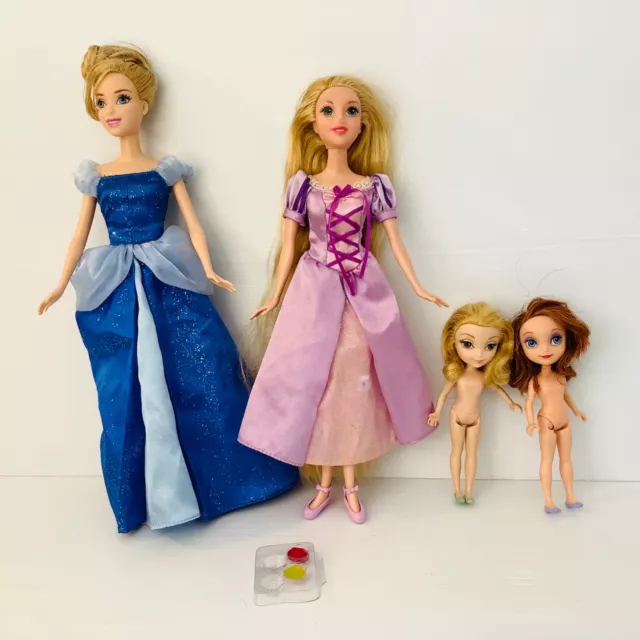 Disney Princess Dolls Bulk Lot Cinderella Tangled Grow n Style Sofie The First