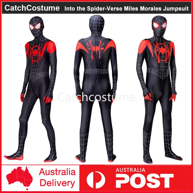 Eeyoung Kids Spiderman Cosplay Costume - Into The Spider-Verse Miles Morales Jumpsuit, Boys & Girls
