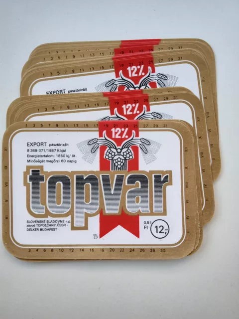 50 Vintage SOCIALIST CZECHOSLOVAKIA TOPVAR Brewery Beer Label