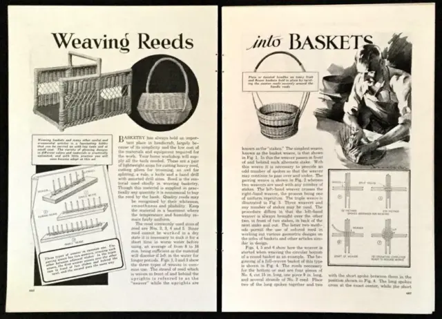 Cestas de caña de tejer 1934 instrucciones de información de colección