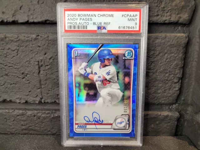 2020 Bowman Chrome ANDY PAGES 1st Blue Auto PSA 9 CPA-AP Rookie Topps