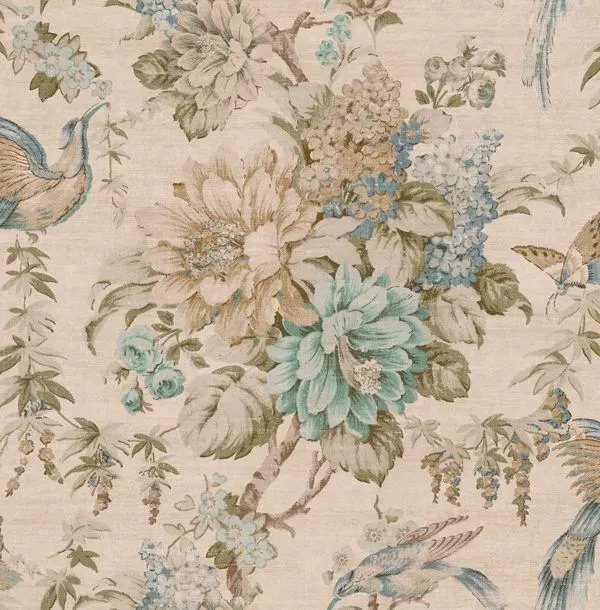 Colored wallpaper with flowers Kolibri - blue, green shades AS 377012 –
