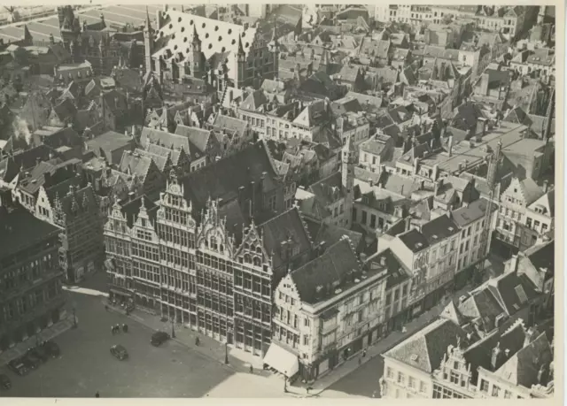 Belgique, Anvers, vue prise de la Tour de la Cathédrale Vintage Print Tirage a