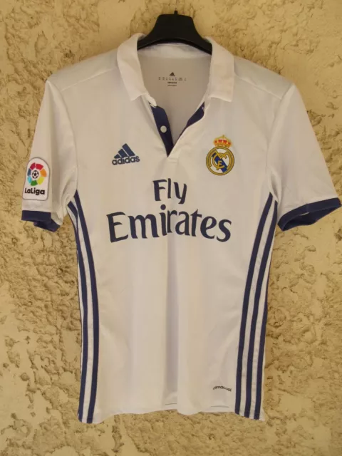 Maillot REAL MADRID camiseta ADIDAS football maglia shirt domicile blanc XS