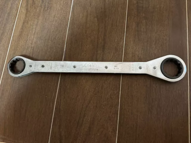 Stanley Proto 1199 12 Point Ratcheting Box Wrench 1-1/8 X 1-1/4 Made in USA