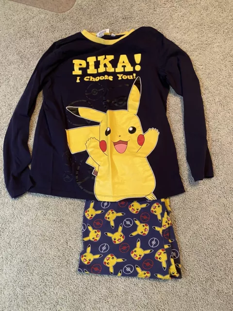 Boys Pokemon Pikachu Long Sleeve  2pc Pajama Set Size Youth Large 14