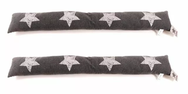 2x parabrisas de puerta parabrisas de corriente viento frío parachoques de aire de puerta ESTRELLAS gris negro