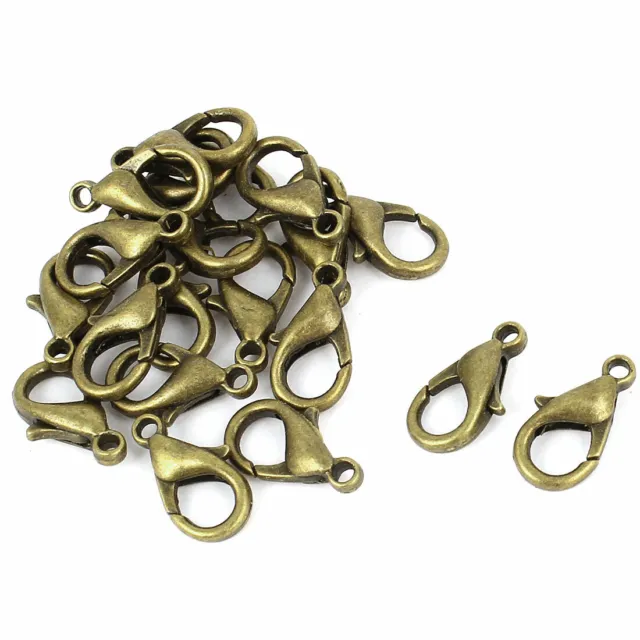 20 Pieces Bronze Tone Metal Lobster Claw Clasps Jewelry Findings 14mmx7mm