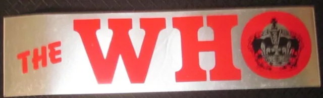 Rare Original The Who Music/Concert Bumper Sticker/Decal