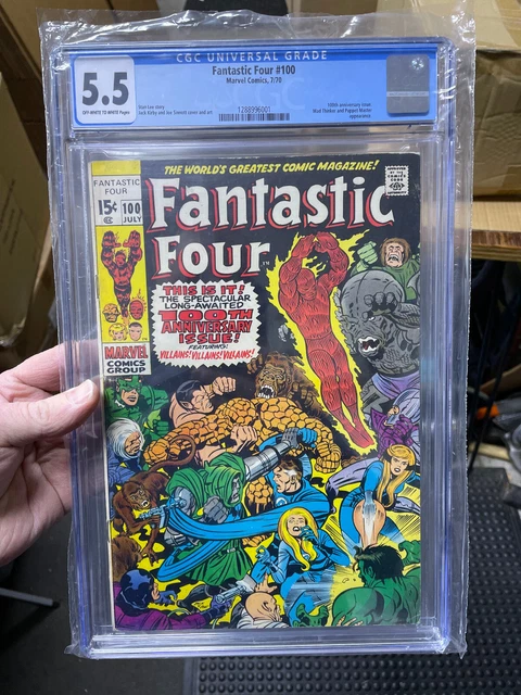 Fantastic Four #100 CGC Graded 5.5 100th Anniversary Issue Stan Lee, Jack Kirby