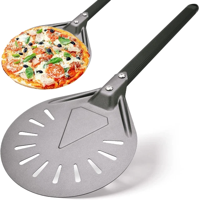 Turning Pizza Peel with 8&quote; Aluminum Round Pizza Paddle,23.6&quote;