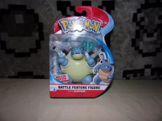 New S3 Pokemon BLASTOISE Battle Feature Deluxe 4'' Action Figure NIB Jazwares