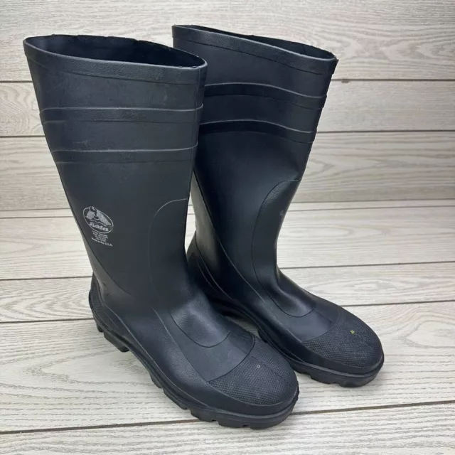 Bata Mens Size 12 Black Rubber Steel Shank Rain Boots Shoes Made USA Waterproof