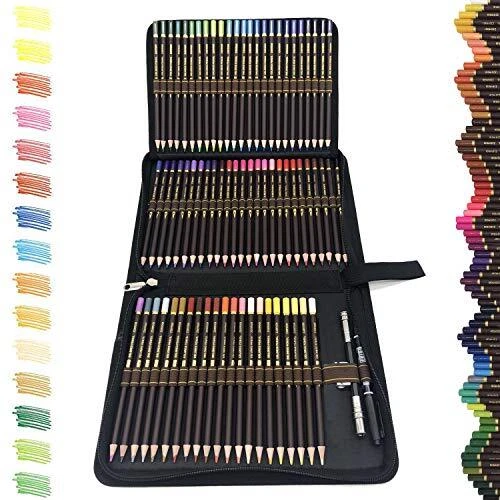 ZZONEART 72 Meilleur Crayons de Couleurs Outils Sets de dessin de bois en Zip...