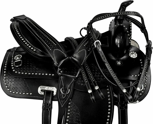 Tack de selle de cheval adulte Western Pleasure Trail Barrel Racing en cuir...