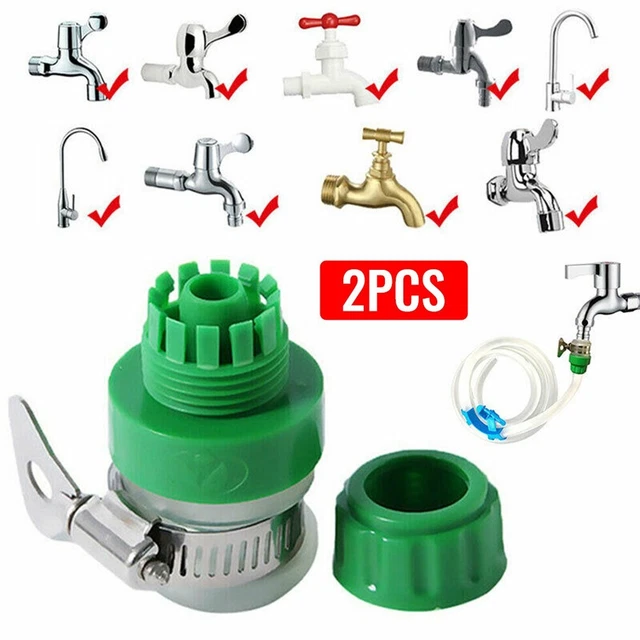 Green Tap To Garden Hose Pipe Connector Mixer Kitchen Tap Adaptor Home Gadget UK