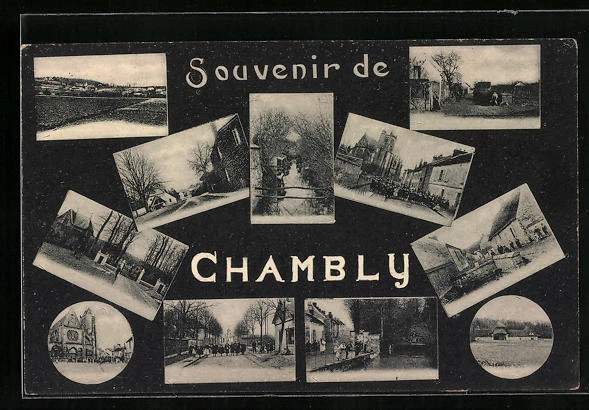 CPA Chambly, Vue générale, L´Eglise, Une Rue
