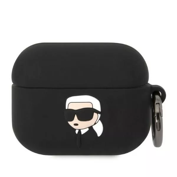 Karl Lagerfeld Hülle für AirPods Pro cover Schwarz Silikon Karl Head 3D