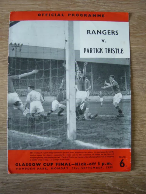 1959 GLASGOW CUP FINAL : RANGERS v PARTICK THISTLE