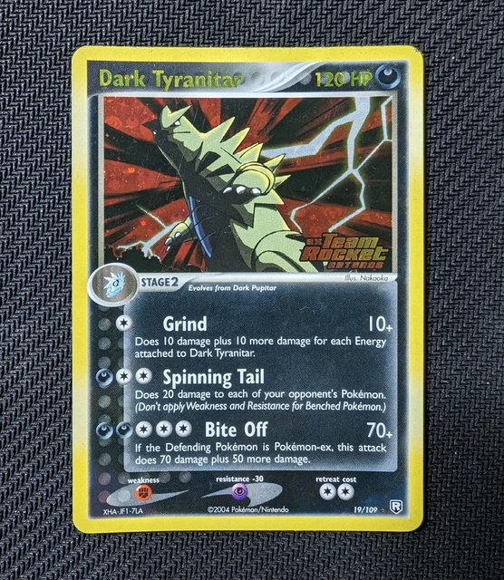 Pokémonkarte - Dark Tyranitar gestempelter Holo - EX Team Rakete kehrt zurück - 19/109