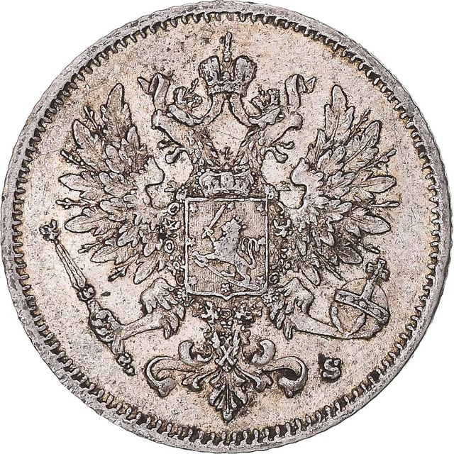 [#1174419] Coin, Finland, Nicholas II, 25 Penniä, 1915, Helsinki, AU, Sil, ver