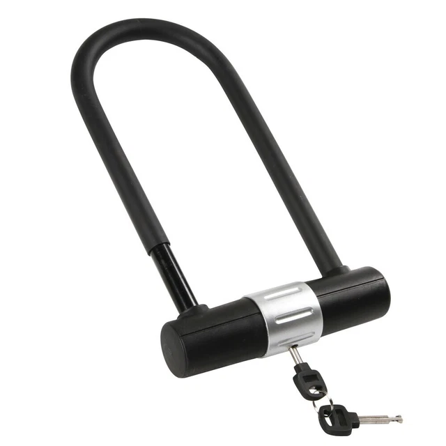 Lucchetto bici a spirale in silicone nero con allarme sonoro potente