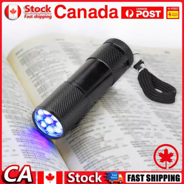 9 LED Mini UV Ultra Violet Flashlight Blacklight Torch Light Lamp (1pc) CA