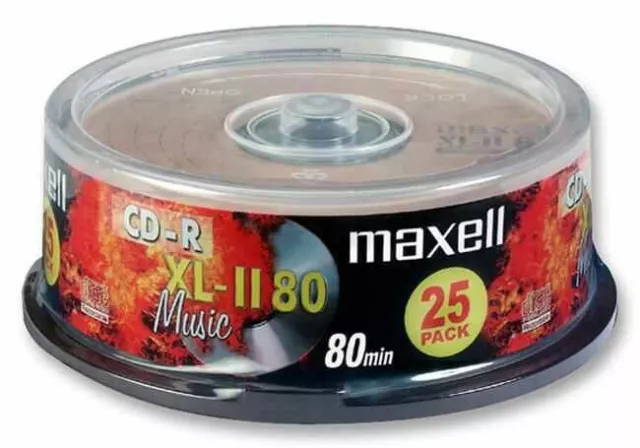 MAXELL - CD-R XL-II CD vierges pour enregistreurs audio - Paquet de 25