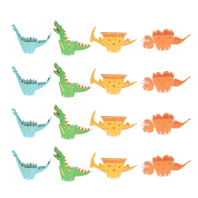 48 piezas Cupcake-Topper dinosaurio-Pastel Borde Galletas Decorar Invierno