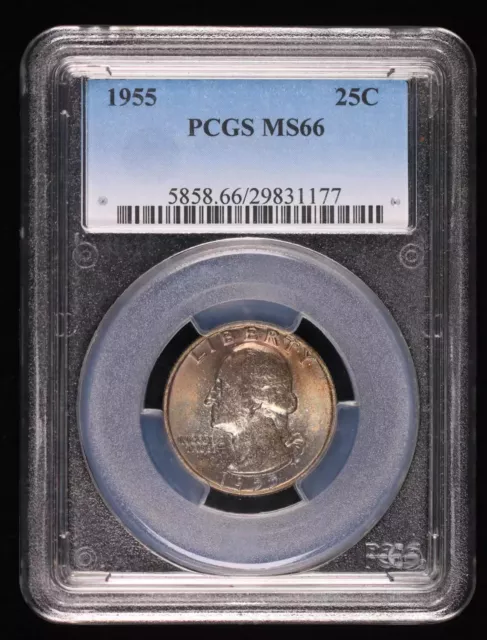 1955 P Quarter Dollars Silver Coinage PCGS MS-66