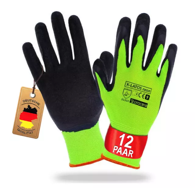 ⭐12 bis 240 Paar Robuste Arbeitshandschuhe Herren Garten Montagehandschuhe Latex