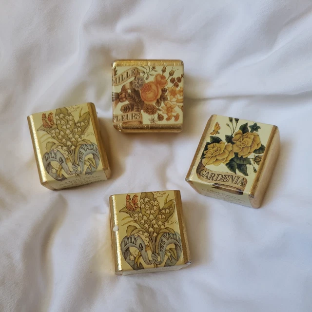 Crabtree & Evelyn 1981 cubos de baño vintage 4 cuentas