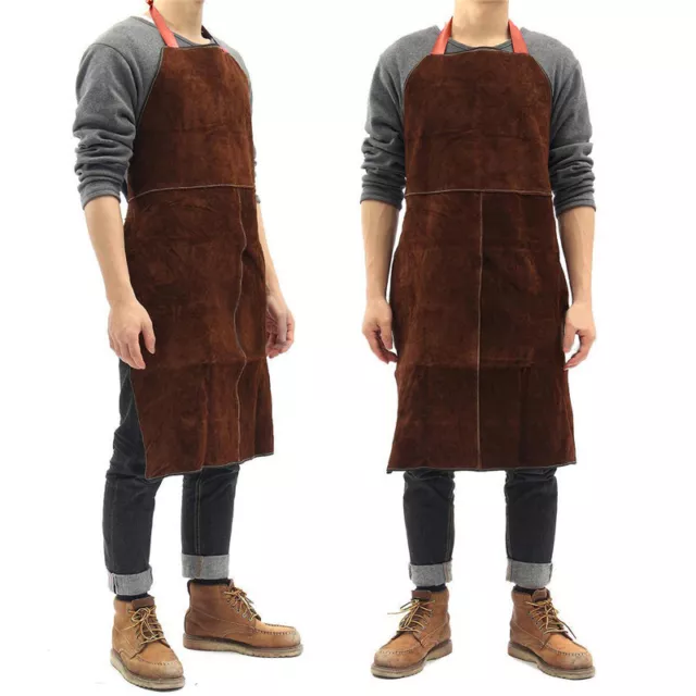 Cowhide Leather Welders Welding Carpenters Apron Protection Work Bib 65*90CM