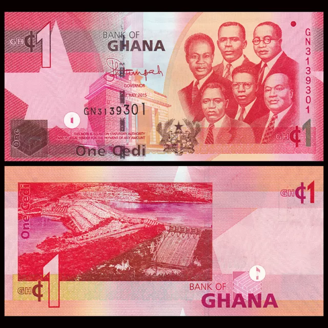 Ghana 1 Cedi, 2015, P -37 NEW, UNC