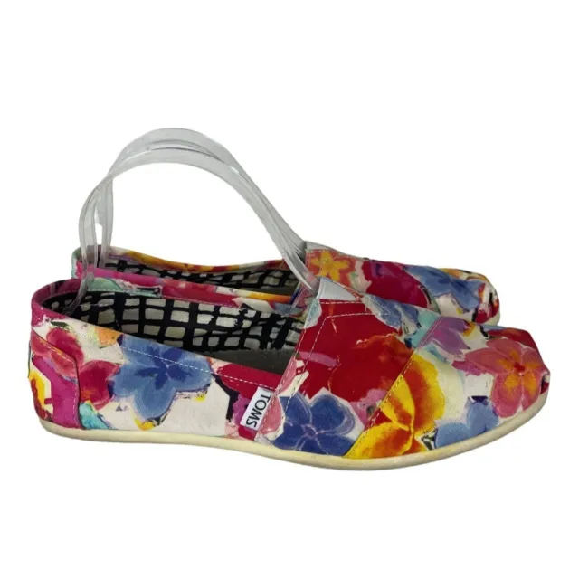 TOMS Floral Alpargatas Womens Size 8.5 Flats Comfort Shoes