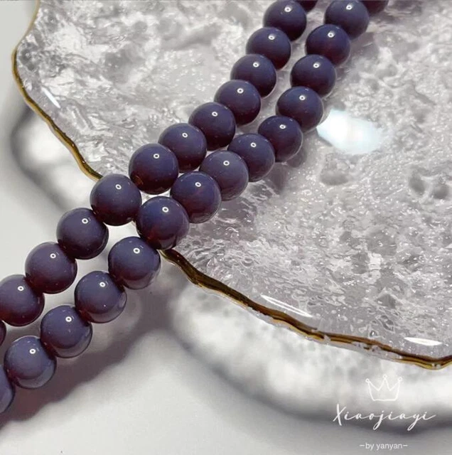 6mm Glass Porcelain Jade Solid Color Light Beads Bracelet
