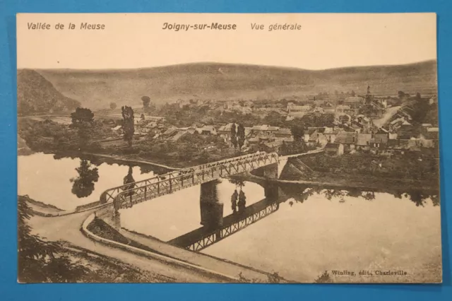 Ardennes 08 AK CPA Joigny sur Meuse 1915 Vue generale Pont Maisons Fermes Rues !