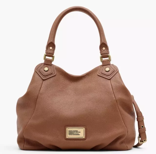 Marc Jacobs Fran pebbled brown leather hobo bag with detachable shoulder strap