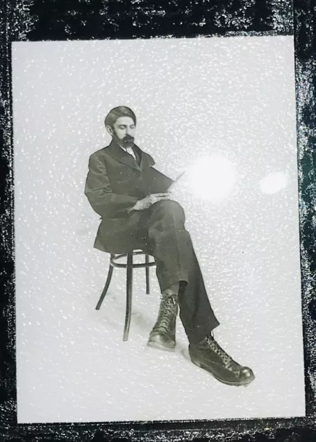 Figure Of A Man Photographed At Close Range Magic Lantern Glass Slide