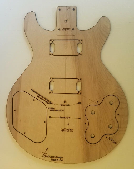 CUSTOM HYBRID LES Paul DCpro Guitar Body Template 4Tele Neck 3ply custom-hybrid-les-paul-dcpro-guitar-body-template-4tele-neck-3ply