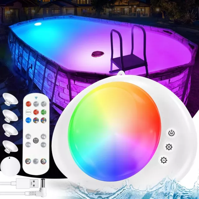 LanPool Rechargeable Pool Lights,Submersible Pool Lights with Remote,Magnetic Po