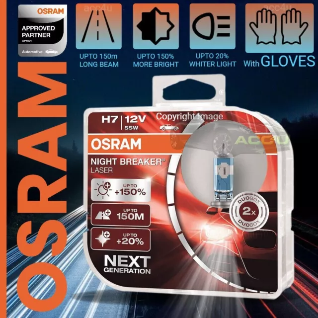 OSRAM H1 H3 H4 H7 H8 H11 9005 9006 12V Night Breaker Laser Next