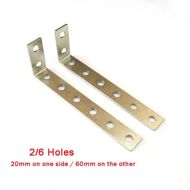 20/60mm Corner Braces Brackets 90 Degree Right Angle L shape Iron Brace Bracket