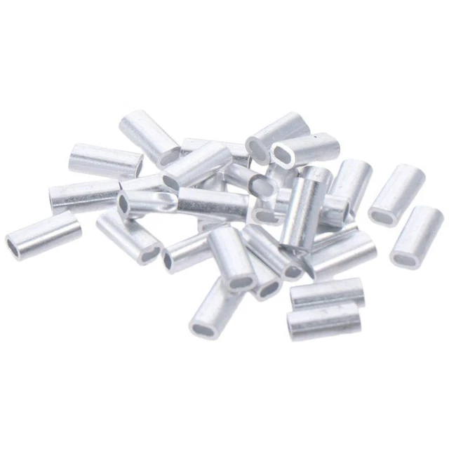 100pcs Aluminium Fishing Wire Tube Oval Line Crimping Sleeves  Fishing